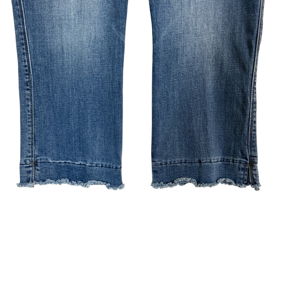 Democracy Ab Technology BN24101YME Raw Frayed Hem Side Slit Crop Women’s Size 16 - Picture 3 of 14